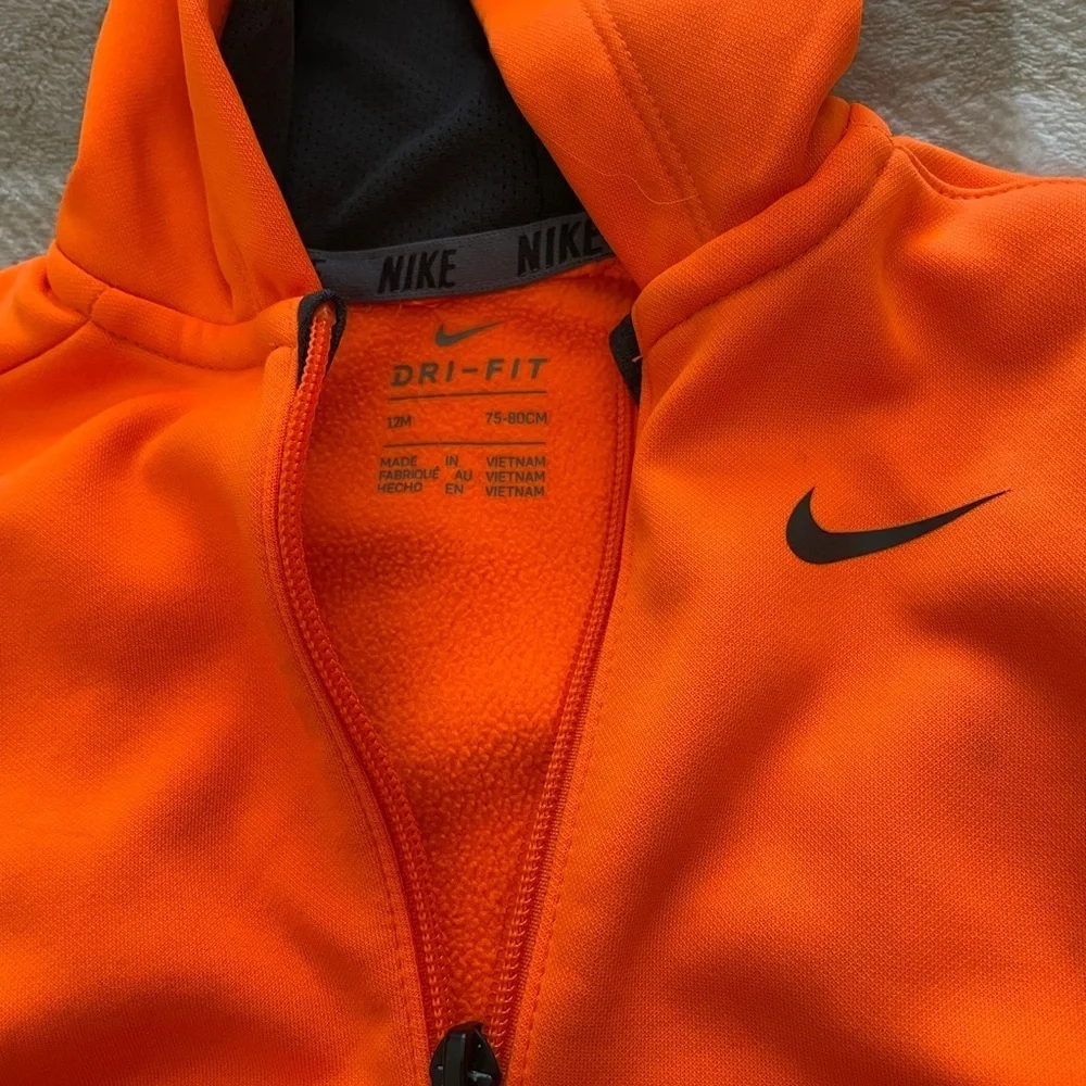 Nike Matching Set Bright Orange Hoodie with Grey Details 9-12 months
